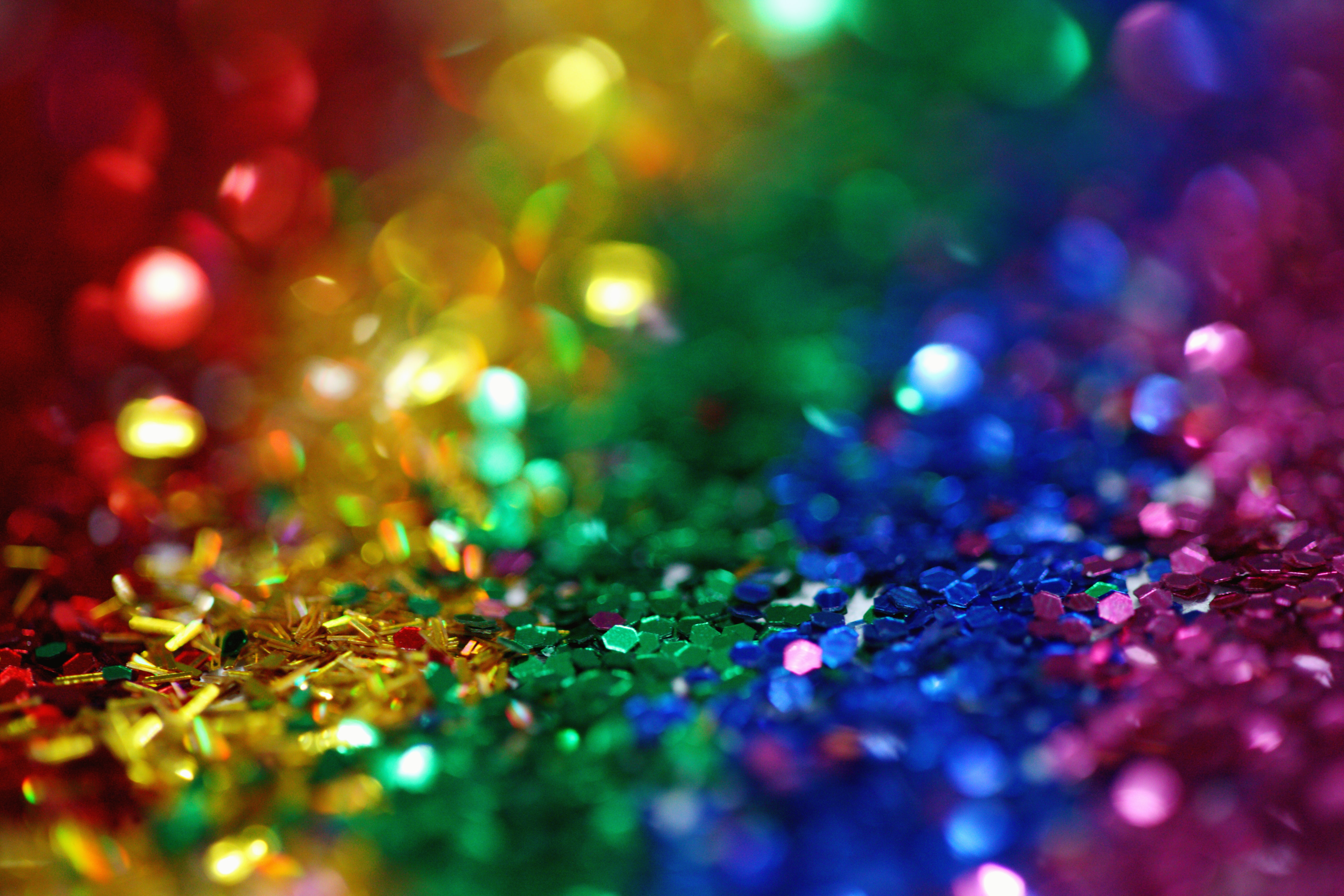 rainbow sequins falling