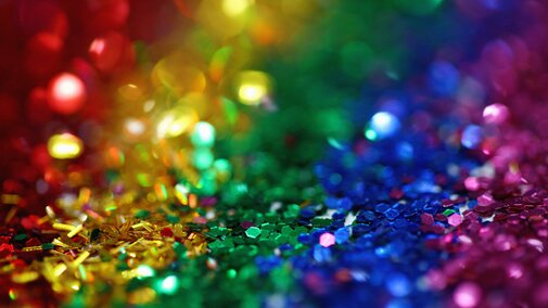 rainbow sequins falling