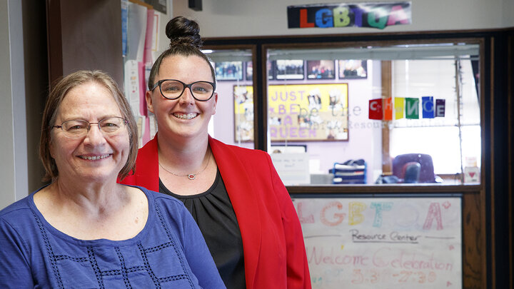 Pat Tetreault, director of the LGBTQA+ and Women's Centers, and Kara Brant, associate director for support and advocacy in Student Affairs, are ready to provide an enhanced network of support to students who visit the third floor of the Nebraska Union.